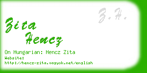 zita hencz business card